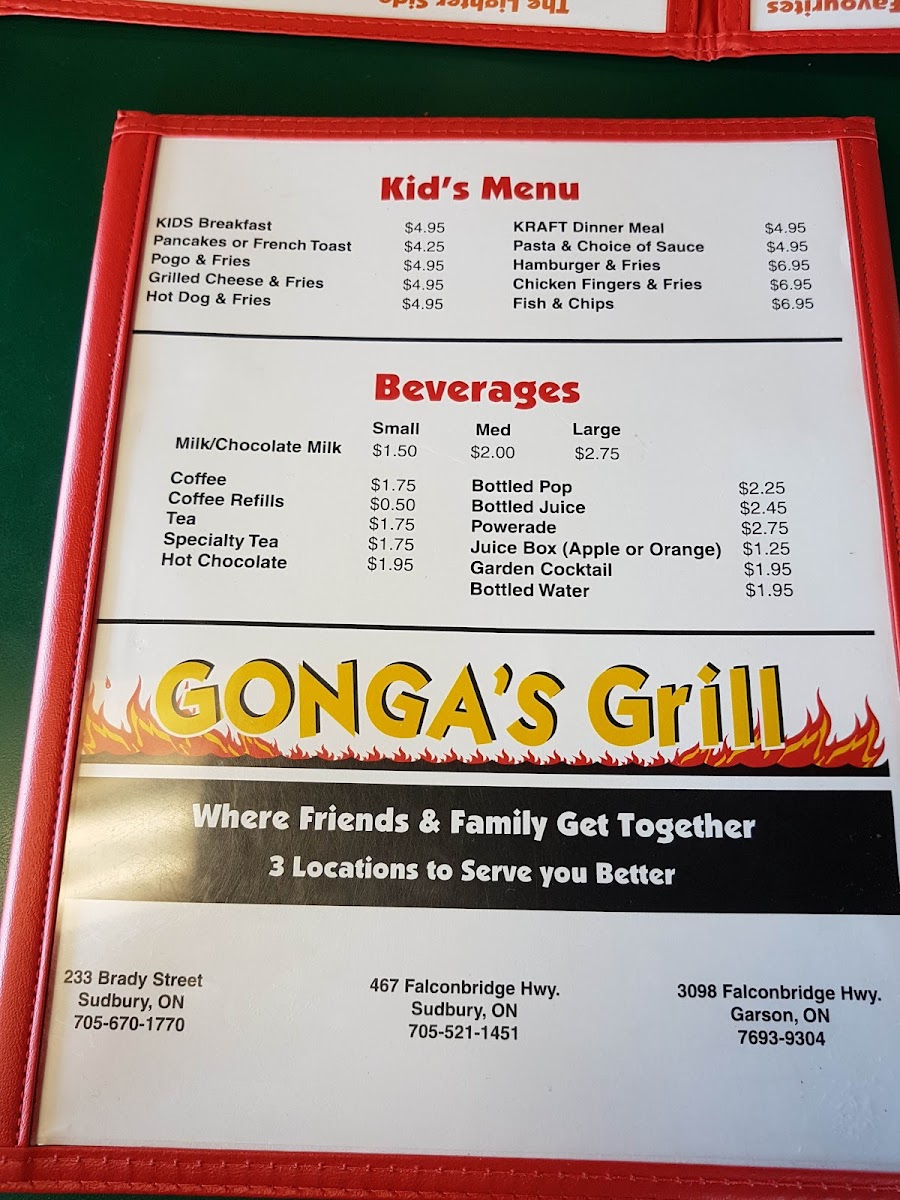 Gonga's Grill Brady Menu - Image 2